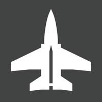 Fighter Jet I Glyph Inverted Icon vector