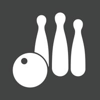 Bowling Glyph Inverted Icon vector