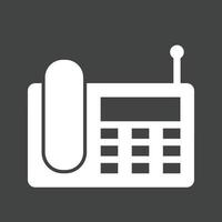 Wireless Landline Phone Glyph Inverted Icon vector