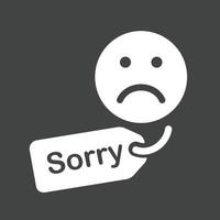 Apology tag Glyph Inverted Icon vector