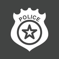 Police Badge Glyph Inverted Icon vector