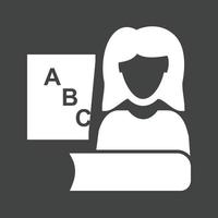 Teacher Female Glyph Inverted Icon vector