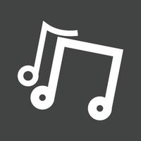 Music Notes Glyph Inverted Icon vector