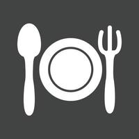 Dinner I Glyph Inverted Icon vector