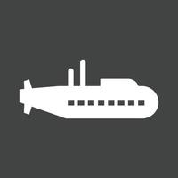 Submarine Glyph Inverted Icon vector