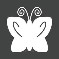 Butterfly II Glyph Inverted Icon vector