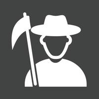 Farmer Glyph Inverted Icon vector