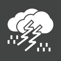 Thunderstorm Glyph Inverted Icon vector