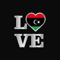 amor tipografía libia bandera diseño vector hermosa letras