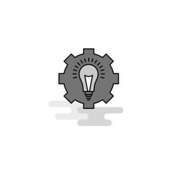 Power setting Web Icon Flat Line Filled Gray Icon Vector