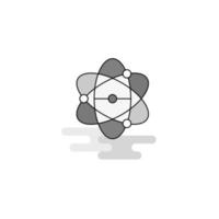 vector de icono gris lleno de línea plana de icono web nuclear