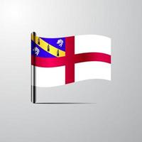 Herm waving Shiny Flag design vector