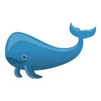 Sperm whale icon, cartoon style vector