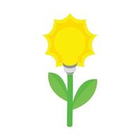 Plant with lamp bulb icon, isometric 3d style vector