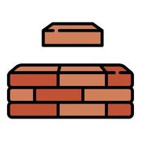 Brick wall icon, outline style vector