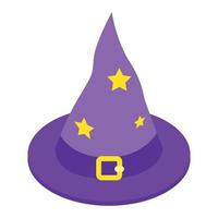 Witch hat isometric 3d icon vector