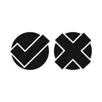 Yes No check marks icon, simple style vector