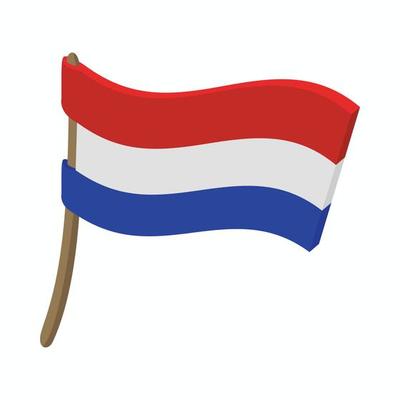 Flag of the Netherlands icon, cartoon style
