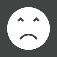 Angry Face Glyph Inverted Icon vector