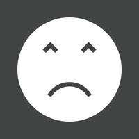 Angry Face Glyph Inverted Icon vector