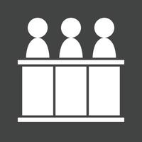 Panel of judges Glyph Inverted Icon vector