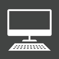 Desktop Glyph Inverted Icon vector