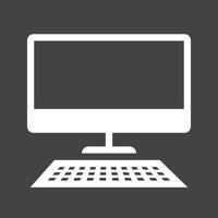 Desktop Glyph Inverted Icon vector