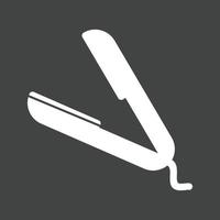 Hair Straightner Glyph Inverted Icon vector