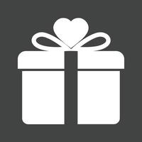 Gift Box Glyph Inverted Icon vector