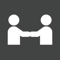 Handshake Glyph Inverted Icon vector