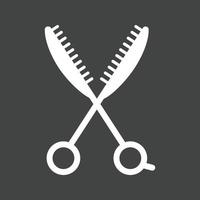 Scissors IV Glyph Inverted Icon vector