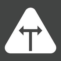 T - Intersection Glyph Inverted Icon vector