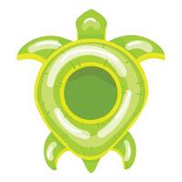 vector de dibujos animados de icono de tortuga inflable. piscina flotante