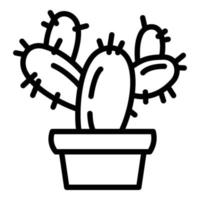 icono de maceta de cactus, estilo de contorno vector