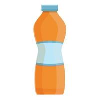 Dairy plastic bottle icon, cartoon style vector