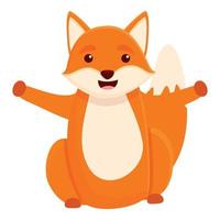 Happy fox icon, cartoon style vector