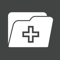 Medical Records Glyph Inverted Icon vector