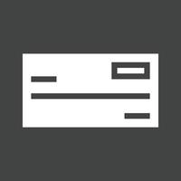 Chequebook Glyph Inverted Icon vector