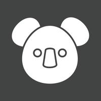 Koala Glyph Inverted Icon vector