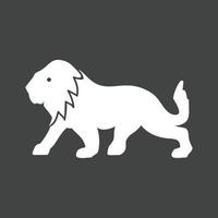 Lion Glyph Inverted Icon vector