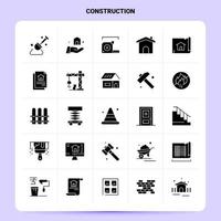 Solid 25 Construction Icon set Vector Glyph Style Design Black Icons Set Web and Mobile Business ideas design Vector Illustration