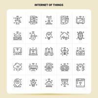 OutLine 25 Internet Of Things Icon set Vector Line Style Design Black Icons Set Linear pictogram pack Web and Mobile Business ideas design Vector Illustration