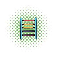 Ladder on playground icon, comics style vector