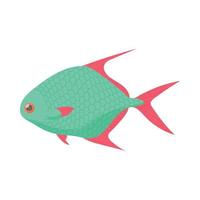 icono de peces tropicales, estilo de dibujos animados vector