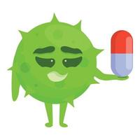 Drug antibiotic resistance icon, cartoon style vector