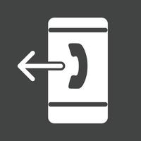 Outgoing Connection Glyph Inverted Icon vector