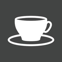 Tea Cup Glyph Inverted Icon vector