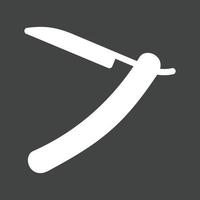 Straight Razor II Glyph Inverted Icon vector