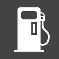 Petrol Pump Glyph Inverted Icon vector