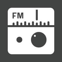 icono de glifo de radio fm invertido vector